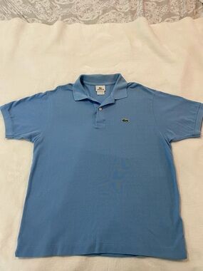 Lacoste Light Blue Men's Polo with Logo Sz 5 Large Authentic Vintage Rare ✨